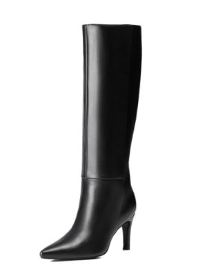 Knee High Boots Women Sexy Pointed Toe Stiletto Tall Boots Side Zipper Dress Fashion Boots Shoes