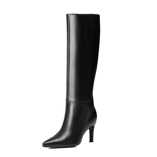 Knee High Boots Women Sexy Pointed Toe Stiletto Tall Boots Side Zipper Dress Fashion Boots Shoes