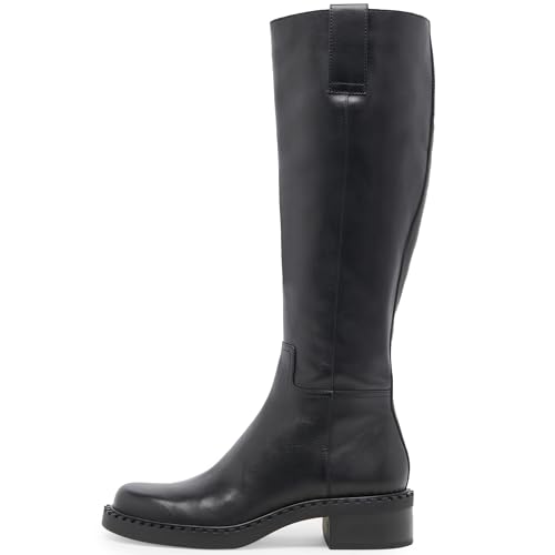 Women Knee High Boots Faux Leather Long Boots Low Chunky Heel Square Toe Side Zipper Fall Tall Boots