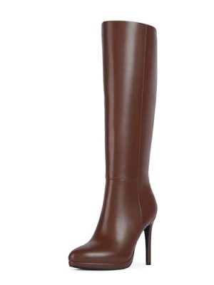 Knee High Boots Women Platform Stiletto Heel Tall Boots Round Toe Fall Winter Long boots for Women