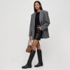 Knee High Boots Women Faux Leather Elastic Boots Low Heel Round Toe Side Zipper Fall Long Tall Boots for Women