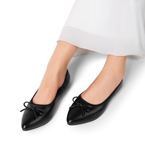 313IjCMVcyL.jpg Women's Foldable Flats Shoes Pointed Toe Ballet Flats Bowknot Comfort Slip on Dress Shoes
