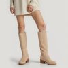 314ZFAKWghL.jpg Women's Knee High Campus Boots Square Toe Chunky Block Low Heel Vintage Long Boots for Women Wide Calf