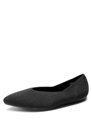 Pointed Toe Flats for Women, Comfortable Dressy Knit Ballet Flats with Arch Support, Women's Dress Shoes for Work Office