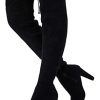 Women??s Thigh High Over The Knee Boots Suede Fashion Long 3.5 Inch Heel Boots with Zipper