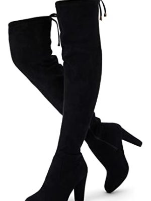 Women??s Thigh High Over The Knee Boots Suede Fashion Long 3.5 Inch Heel Boots with Zipper