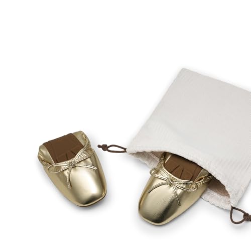 Women's Flats Foldable Square Toe Ballet Flats for Women Bowknot Dressy Comfortable Light Weight Slip On Dress Shoes