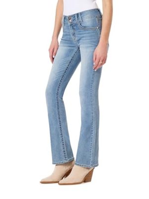 Luscious Curvy Bootcut Jeans for Women Mid-Rise Insta Stretch Denim, Size Inclusive Juniors Jeans, Sizes 0 to 24