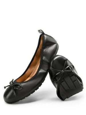 Women's Flats, Foldable Ballet Flats for Women, Bowknot Round Toe Comfort Light Weight Slip-On Dress Shoes