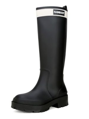 Rain Boots for Women, Waterproof Rubber Garden Boots Durable Slip Resistant Muck Boots,Tall Water Fishing Shoes Comfort Knee
