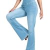 Flare Jean Leggings for Women,Bell Bottom Jeans for Women Knit Crossover High Waisted Bootcut Jean