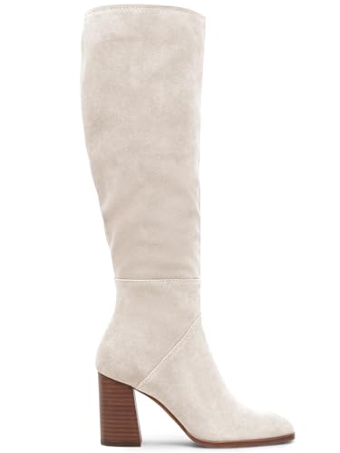 31DFO18tw5L.jpg Womens Knee High Boots Square Toe Chunky Block Heel Side Zipper Faux Suede Long Boots Fall Winter Shoes