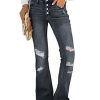 Women's High Waisted Bell Bottom Bootcut Jeans Flared Wide Leg Denim Pants