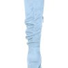 Women's Slouch Pointed Toe Chunky Heel Knee High Boots
