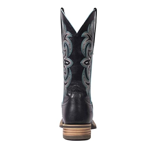 Women Western Boots Hand Painted, Square Toe, Full Grain Cowhide, 4-Layer Composite Sole(PLT203604)