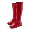 Gogo Boots for Women Square Toe Chunky Knee High Boots Side Zipper Boot Disco Costumes Dress Party Boots