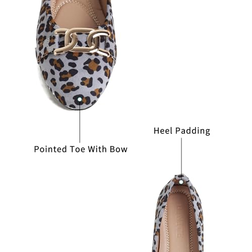 Women's Round Toe Flats Comfortable Ballerina Shoes Slip on Work Flats for Women Office Comfor