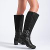 Women's Knee High Boots with Chunky Heel, Pointed Toe, Comfortable and Fashionable for Fall and Winter Wear for Women.