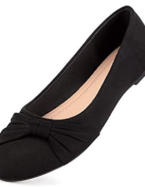 Women's Flats Shoes Faux Suede Round Toe Ballet Dressy Flats Comfortable Slip On Walking Shoes