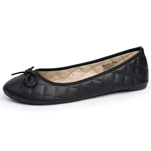 Women??s Aster Ballet Flats | Patent Leather Slip-On Shoes | Quilted Pillow Stitch | Rounded Toe | Everyday Comfortable Fashion