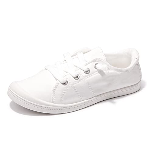 Women's Slip On Canvas Sneaker Low Top Casual Walking Shoes Classic Comfort Flat Fashion Sneakers