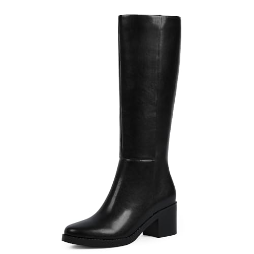 31WcCfotvxL.jpg Knee High Boots for Women 2.56" Chunky Heel Round Toe Side Zipper Fall Winter Dress Tall Boots for Women