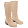 31ZvXbtbgKL.jpg Women's Knee High Campus Boots Square Toe Chunky Block Low Heel Vintage Long Boots for Women Wide Calf