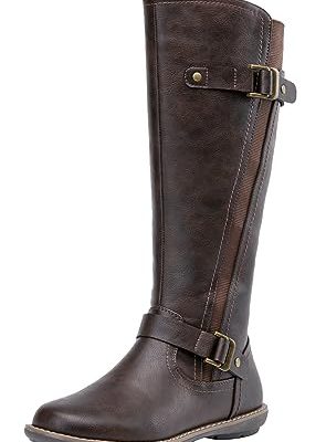 Women's 9656 Knee-High Boots Fashion Riding Boots with Buckle