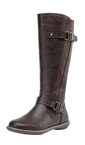Women's 9656 Knee-High Boots Fashion Riding Boots with Buckle