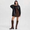 Women's Knee High Boots with Zipper Square Toe Chunky Heeled Tall Boots