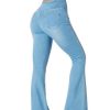 Flare Jean Leggings for Women,Bell Bottom Jeans for Women Knit Crossover High Waisted Bootcut Jean
