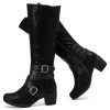 Women's Knee High Boots with Chunky Heel, Pointed Toe, Comfortable and Fashionable for Fall and Winter Wear for Women.
