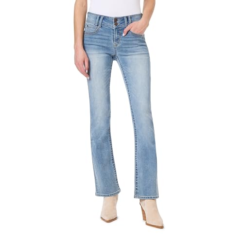 Luscious Curvy Bootcut Jeans for Women Mid-Rise Insta Stretch Denim, Size Inclusive Juniors Jeans, Sizes 0 to 24