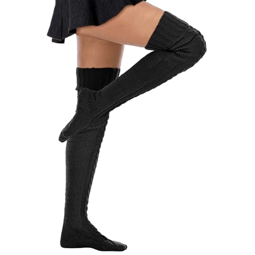 31hrUGGwR3L.jpg Women's Cable Knitted Boot Socks Extra Long Thigh High Winter Stockings Over Knee Leg Warmers