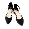 31iVn4RCxyL.jpg Women Flat Shoes with Ankle Strap, Low Wedge Heel Flats for Women, Comfortable Pointed Toe Dress Shoes for Work Business Wedding