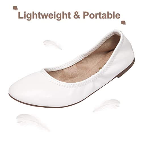 31jfHe7K6lL.jpg Women's Ballet Flats Round Toe Slip On Flats Shoes Casual Dress Shoes Foldable Portable Travel Ballet Flat