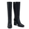 Wide Calf Knee High Boots for Women ?C Tall Fashion Boots with Side Zipper, Square Toe, Chunky Heel, Faux Leather Long Boots