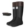Wasserflux Women??s Mid-Calf Rain Boots ?C Waterproof Foldable Rubber Boots with Adjustable Cuff, Anti-Slip Sole, Lightweight for