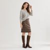 Women's Knee High Boots with Zipper Square Toe Chunky Heeled Tall Boots