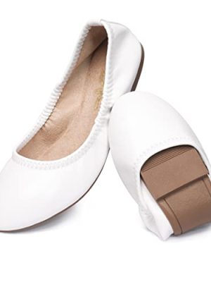 Women's Ballet Flats Round Toe Slip On Flats Shoes Casual Dress Shoes Foldable Portable Travel Ballet Flat