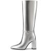 31wf2m9nXwL.jpg Knee High Boots for Women Chunky Block Heel Tall Boots Pointed Toe Side Zipper Fashion Dress Long Boots