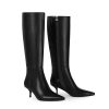 31zMvoDRzgL.jpg Knee High Boots Women Faux Leather Boots Low Heel Square Toe Side Zipper Fall Long Tall Boots for Women