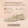 410XTo4sEL.jpg Weston Women??s Hand Woven Dressy Ballet Flats ?C Faux Leather Mary Jane with Adjustable Strap & Memory Foam