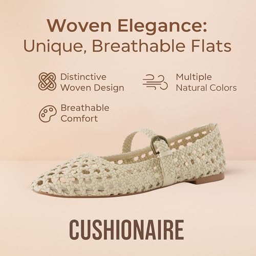 410XTo4sEL.jpg Weston Women??s Hand Woven Dressy Ballet Flats ?C Faux Leather Mary Jane with Adjustable Strap & Memory Foam