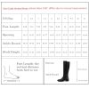 Knee High Boots Women Faux Leather Elastic Boots Low Heel Round Toe Side Zipper Fall Long Tall Boots for Women