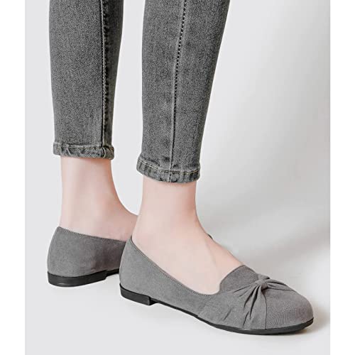 4158QXBBlBL.jpg Women's Ballet Flats, Comfortable Round Toe Slip On Flat Shoes Classic Suede Office Dress Shoes for Work