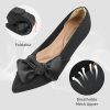 Pointed Toe Ballet Flats for Women Slip On Comfortable Flats with Bow Dressy Casual Work Shoes