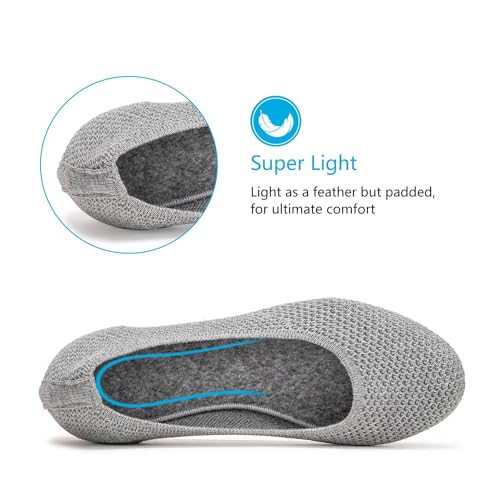 Women??s Ballet Flat Shoes Knit Dress Shoes Round Toe Slip On Ballerina Flats for Woman Low Wedge Comfort Soft