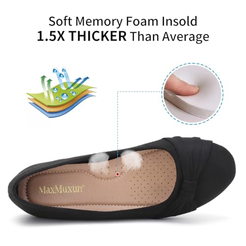 Women's Flats Shoes Faux Suede Round Toe Ballet Dressy Flats Comfortable Slip On Walking Shoes