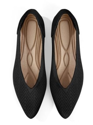 Flats for Women Pointed Toe Knit Ballet Comfortable Dressy Washable Flat Shoes